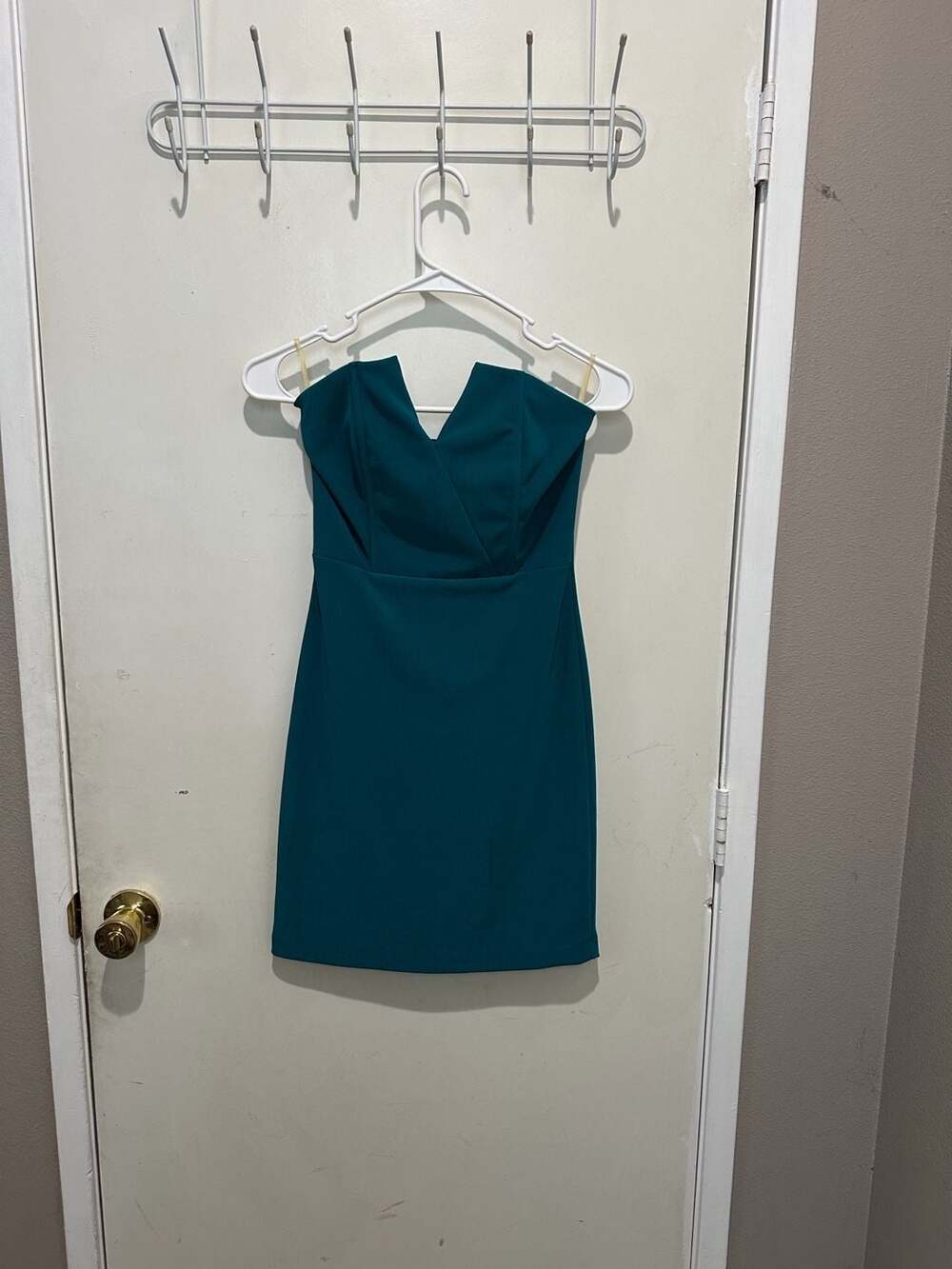 Foreign Exchange Peacock Strapless Mini Dress Size S